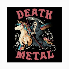 Death Metal - Cute Evil Skull Unicorn Gift 1 Canvas Print