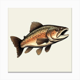 Trout Cartoon 1 Leinwandbild