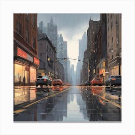 Rainy City Canvas Print