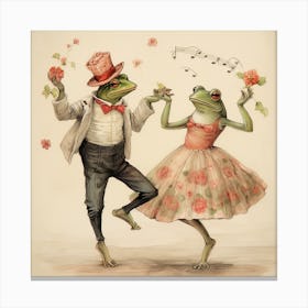 Frogs Dancing Canvas Print