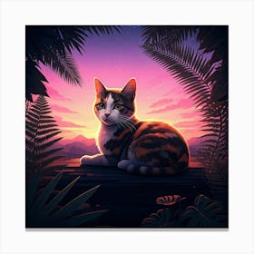 Cat In The Forest Canvas Print