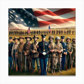 Group Of Soldiers In Uniform Canvas Print