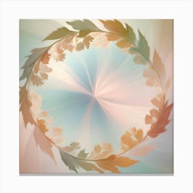 A Circular Frame Of Swirling Autumn Leaves In Shades Of Orange, Yellow, And Brown, Surrounding A Soft, Glowing Center Canvas Print