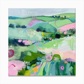 Pink Fields Canvas Print