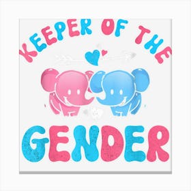 Funny Keeper Of The Gender Elephant Gender Reveal Party Canvas Print