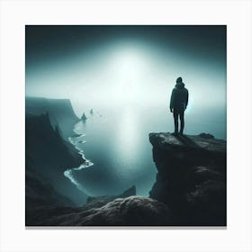 Man Standing On Cliff 1 Canvas Print