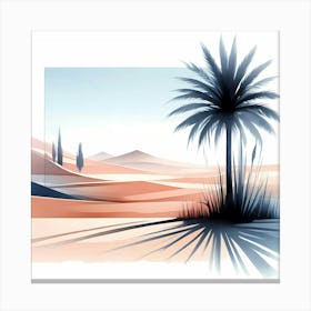 Palm Tree In The Desert Canvas Print