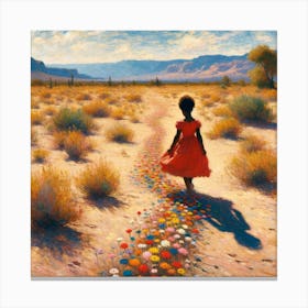 Girl in a Red Dress Canvas Print