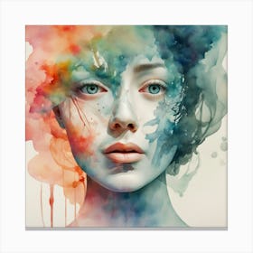 Watercolor Of A Woman Canvas Print