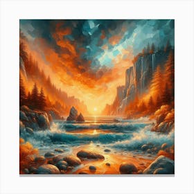 Sunset In The Mountains Canvas Print