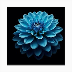 Blue Dahlia Flower Canvas Print