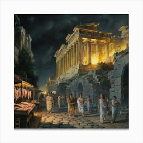 A Mesmerizing Oil Painting Depicts A Night Scene O Kaixaanasxormqvbfmrcfq Klo6vwdesz Rso8l M1aaq Canvas Print