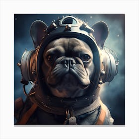 Frenchie In Space Art By Csaba Fikker 011 Canvas Print