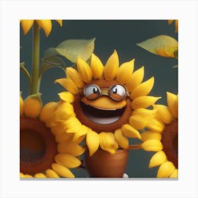 sunflower love coffee Canvas Print