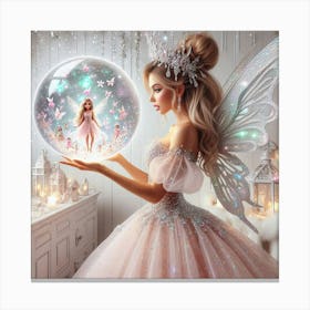 Fairy Princess & the Snow Globe 7 Canvas Print