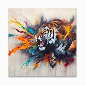 Tiger Splash Color Canvas Print