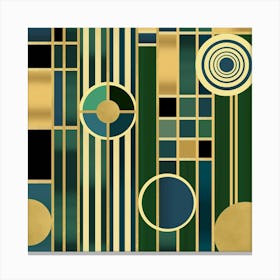 Art Deco in Gold and Green Canvas Print