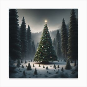 Christmas Tree In The Forest 2 Canvas Print