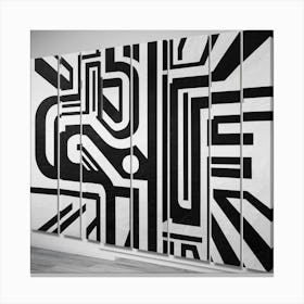 Abstract Black And White Painting 2 Canvas Print