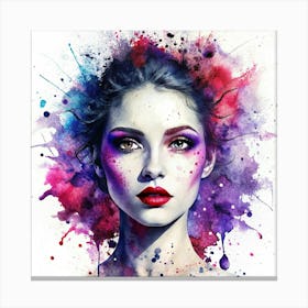 Watercolor Of A Woman Canvas Print