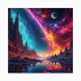 Space Landscape Canvas Print