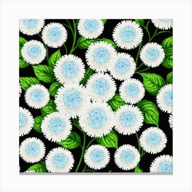 Blue Chrysanthemums 2 Canvas Print