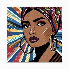 Tafadzwa Pop Black Woman With Turban Canvas Print