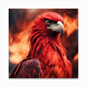 Crimson Phoenix: Harbinger of Resurrection Canvas Print