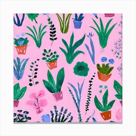 Pink Plants Canvas Print