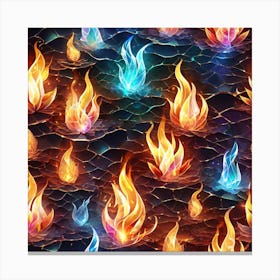 Seamless Pattern Of Fire 5 Canvas Print