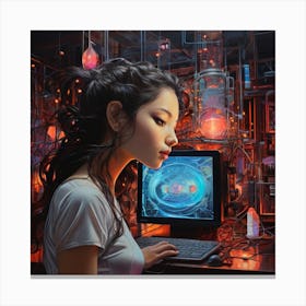 Cyborg Girl Canvas Print