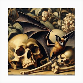 Bat and Skull Canvas Print