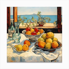 Table With Fruit Canvas Print