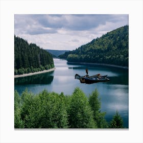 Flying Over A Lake Canvas Print