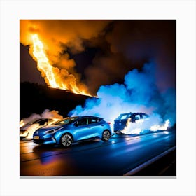 Blue Flames Canvas Print