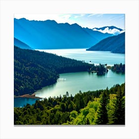 Lake And Mountains Canvas Print