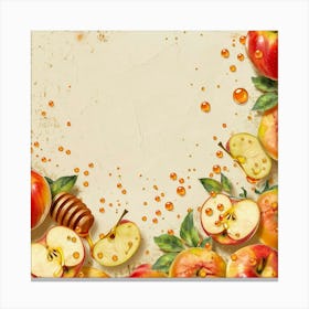 Rosh Hashanah Banner Texture With Apples And Hon 1718402752 3 Canvas Print