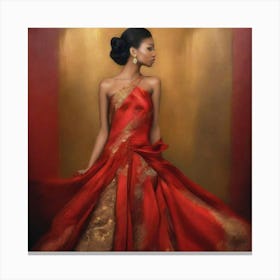 Red Gown Canvas Print