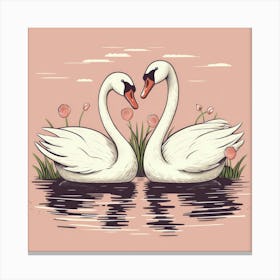 Swans Cartoon Lienzo