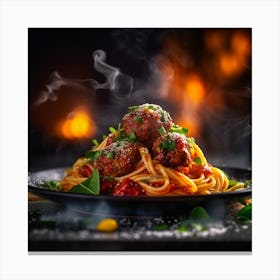 Spaghetti With Meatballs 2 Canvas Print