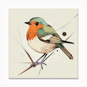 Abstract modernist Robin bird 1 Canvas Print