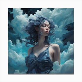 Girl In The Clouds Canvas Print