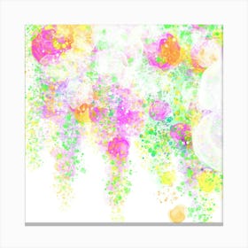 Vibrant Abstract Ink Art – Green, Yellow & Magenta Fluid Splatter Leinwandbild