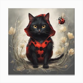 Ladybug Cat Canvas Print