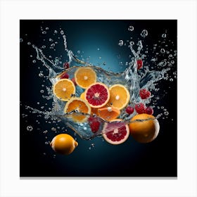 Splashing Fruit Canvas Print