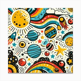 Doodle Space Canvas Print