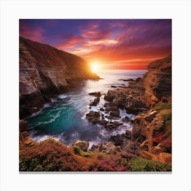 Sunset At The Coast Canvas Print