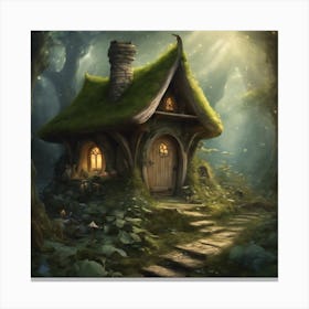 A Beautiful Tiny Fairy In A Woodland Cottage Share Canvas Print