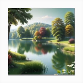 Landscape By The Lake Canvas Print