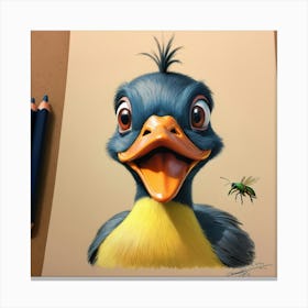 Duck With A Bee Canvas Print